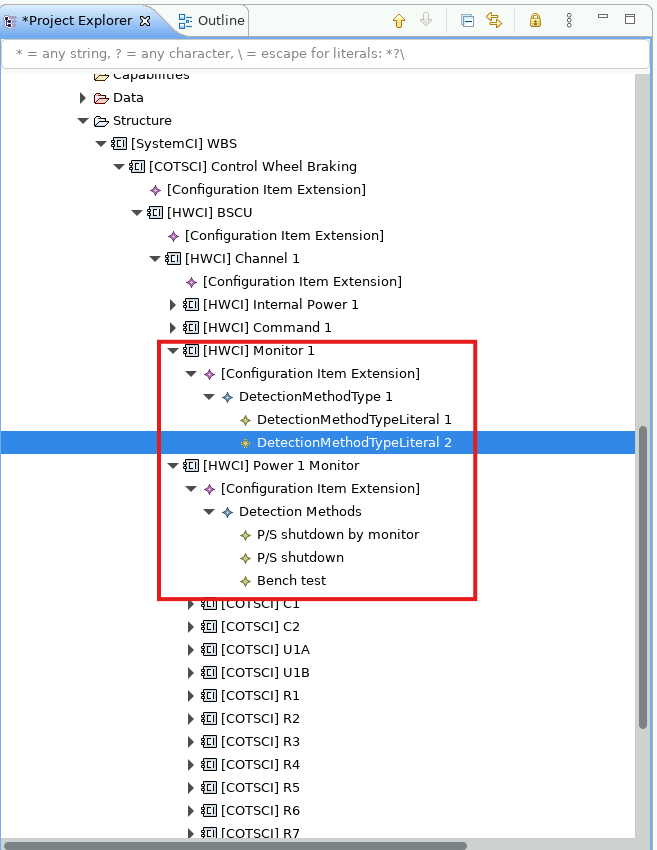 Part-failure detection methods in the project tree